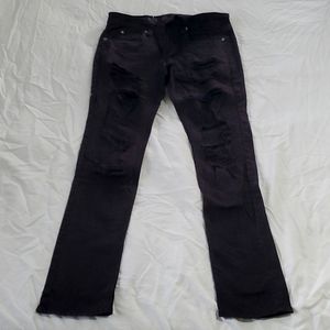 Black skinny tapered jeans